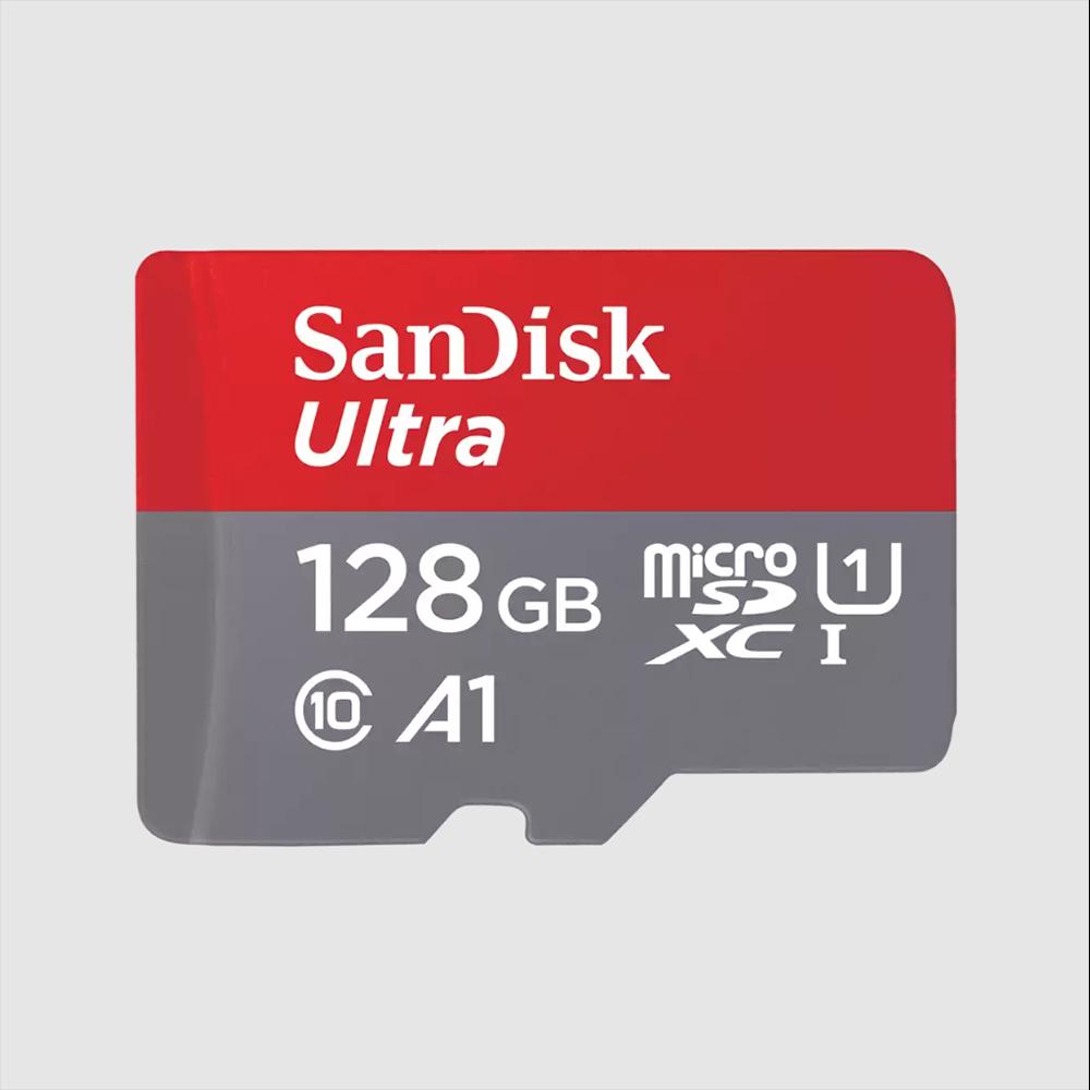 Thumbnail - SanDisk Ultra mit Adapter (128 GB, microSDXC, U1, UHS-I), Speicherkarte, Grau, Rot