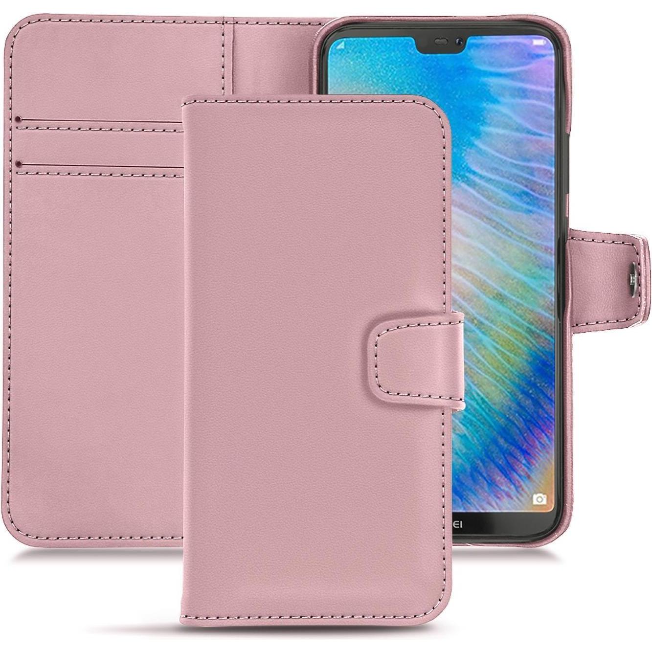 Noreve Lederschutzhülle Wallet (Huawei P20 Lite), Smartphone Hülle, Rosa