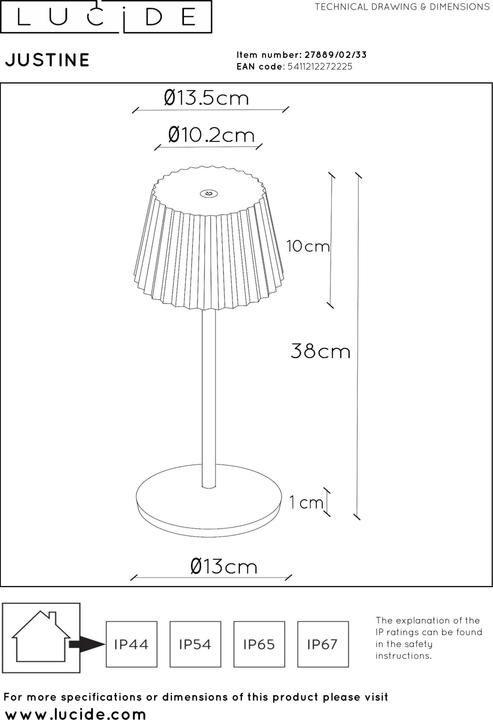 Produktbild Lucide Justine (210 lm, IP54)