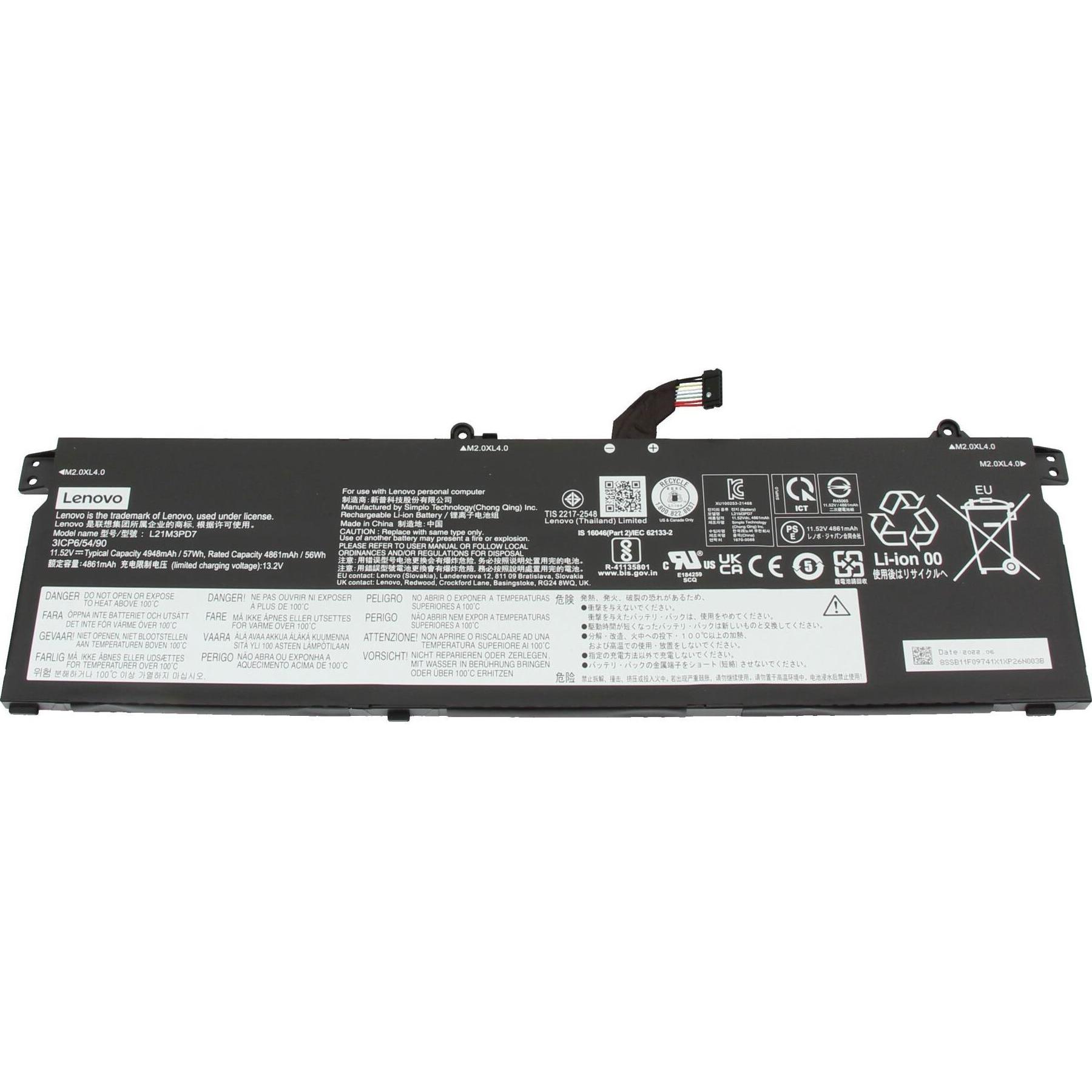 Lenovo 5B11F09738 (3 Zellen, 4948 mAh), Notebook Akku