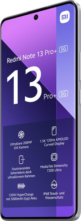 Produktbild Xiaomi Redmi Note 13 Pro+ 5G (256 GB, Aurora Purple, 6.67", Dual SIM, 5G)