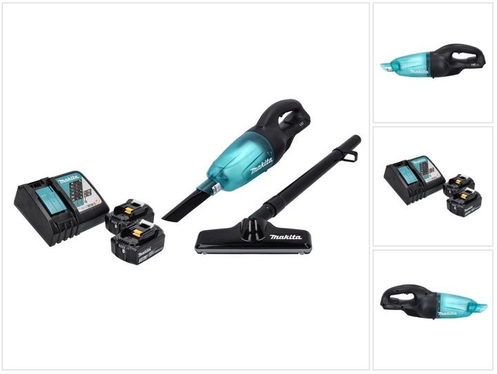 Makita DCL 180 RF B Akku Staubsauger 18 V Schwarz + 2x Akku 3,0 Ah + Ladegerät