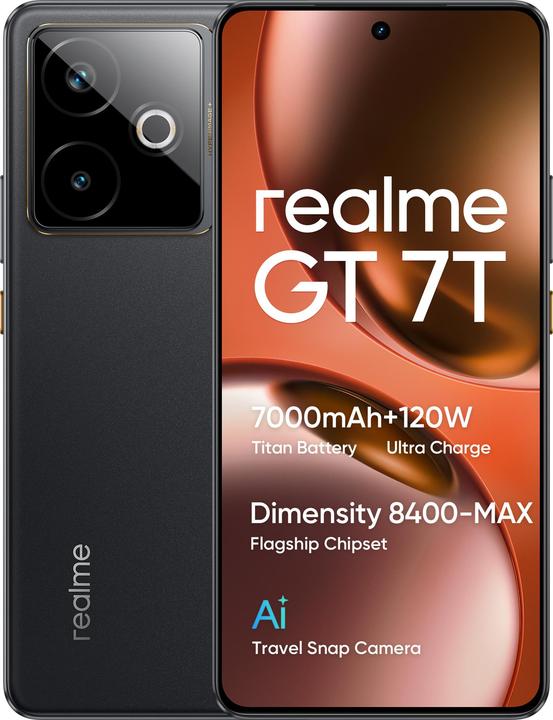 Productafbeelding realme GT 7T (512 GB, IceSense Zwart, 6.80", Dubbele SIM, 5G)