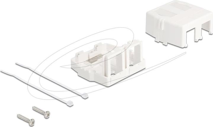 Actual product image Delock 85843 - Keystone empty housing 2 port with magnetic underside, white