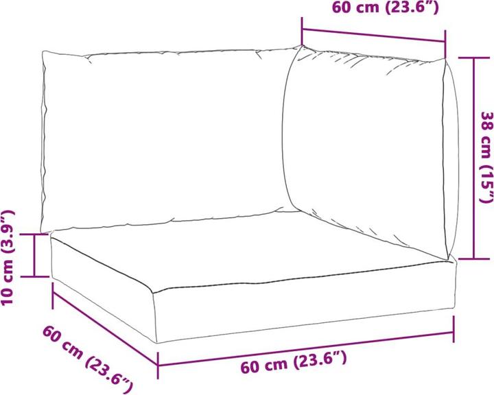 Valeurs nutritives et ingrédients vidaXL Ensemble salon de jardin 10 pièces avec coussins (60 x 60 x 60 x 10 cm)