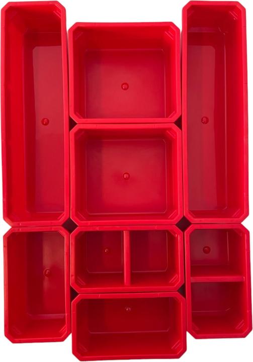 Image du produit Qbrick System Container Set Nr. 6 Paroi d'atelier 39 x 35 cm avec 8 récipients pour PRO Organizer 100 /