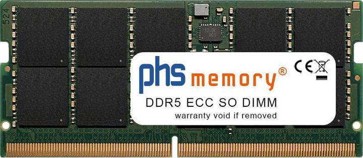Produktbild PHS-memory 48GB RAM Speicher DDR5 SO DIMM ECC 5600MHz PC5-44800E 262 Pin SO DIMM 1,1 Volt (SP595054)
