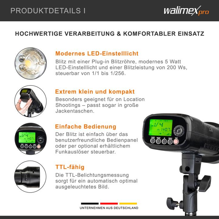 Actual product image Walimex pro Mover 200 TTL Set Single (200 W, Set)