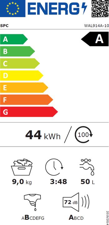 Etichetta energetica SPC WAL914A-10 (9 kg, A sinistra)