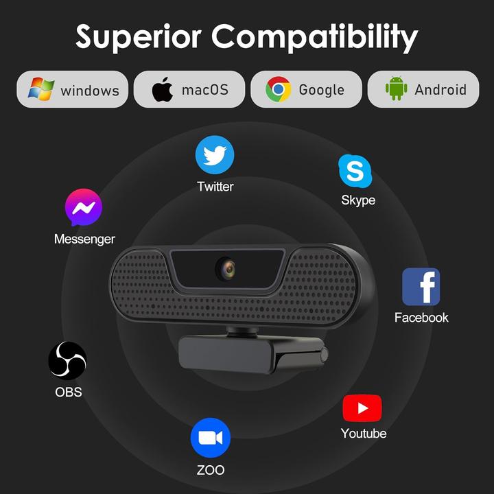 Produktbild Vizolink 2K Webcam W4GS mit Autofokus und Geräuschunterdrückung