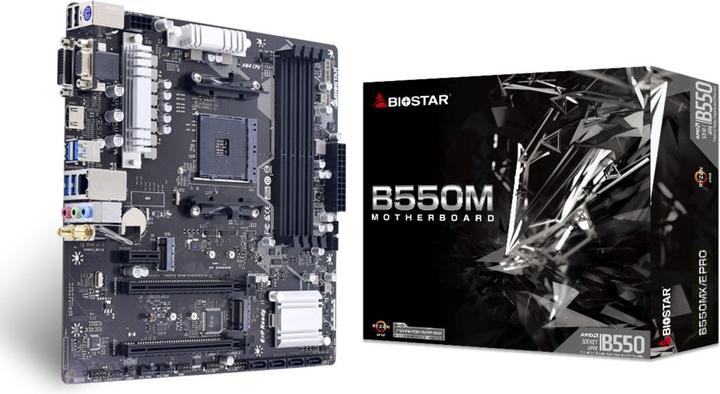 Actual product image Biostar MB B550MX/E Pro B550,AM4,mATX,AMD (AM4, AMD B550, mATX)