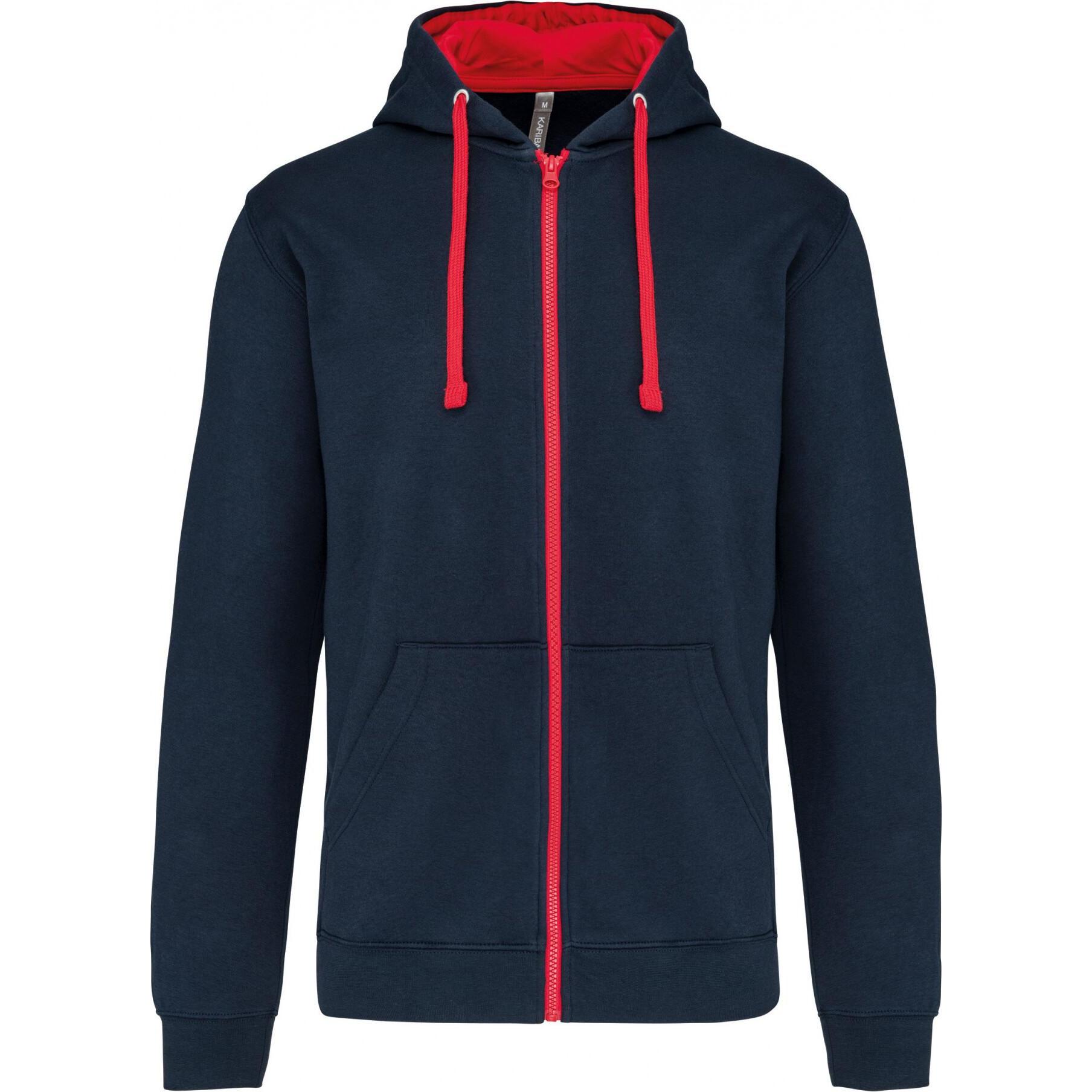 Kariban, Herren, Pullover, Kapuzenjacke, Blau, (XL)