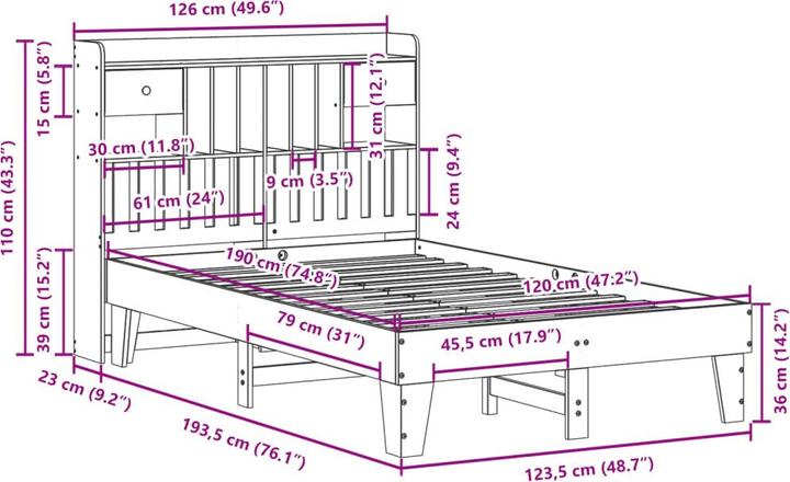 Image du produit vidaXL Bettgestell (135 x 190 cm)