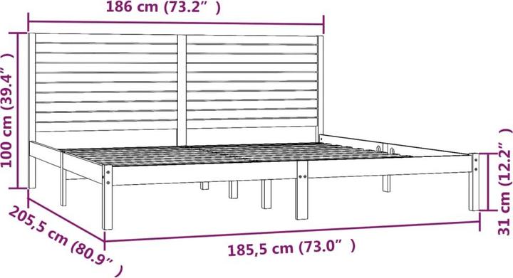 Produktbild vidaXL Bettrahmen (180 x 200 cm)