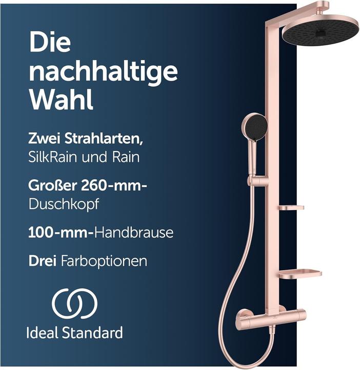 Produktbild Ideal Standard Duschsystem Alu+: Ceratherm Brausethermostat 2 Ablagen, 2F-Handbrause, 2F-Kopfbrause