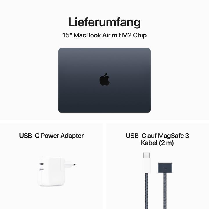 Produktbild Apple MacBook Air – 2023 (15", M2, 16 GB, 256 GB, DE)