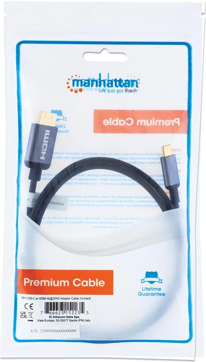 Produktbild Manhattan USB-C/HDMI Schwartz (1 m)