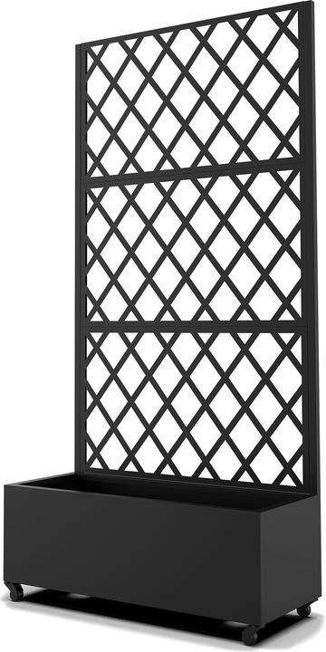 Casa.Pro Trennwand Malja mit Blumenkasten Stahl 190x82x38 cm Schwarz (82 cm)