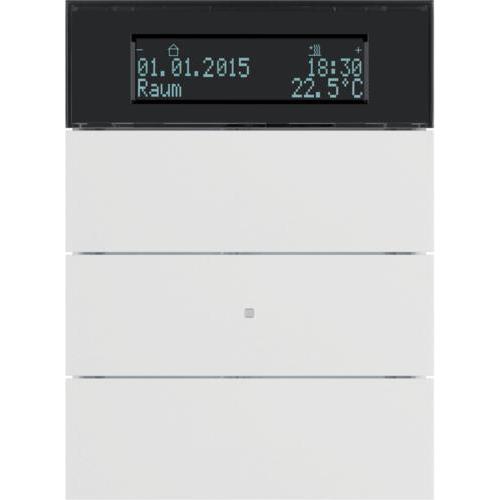 Berker GmbH & Co. KG Tastsensor 75663599 3fach mit Raumtemperatur (75663599), Thermostat, Weiss
