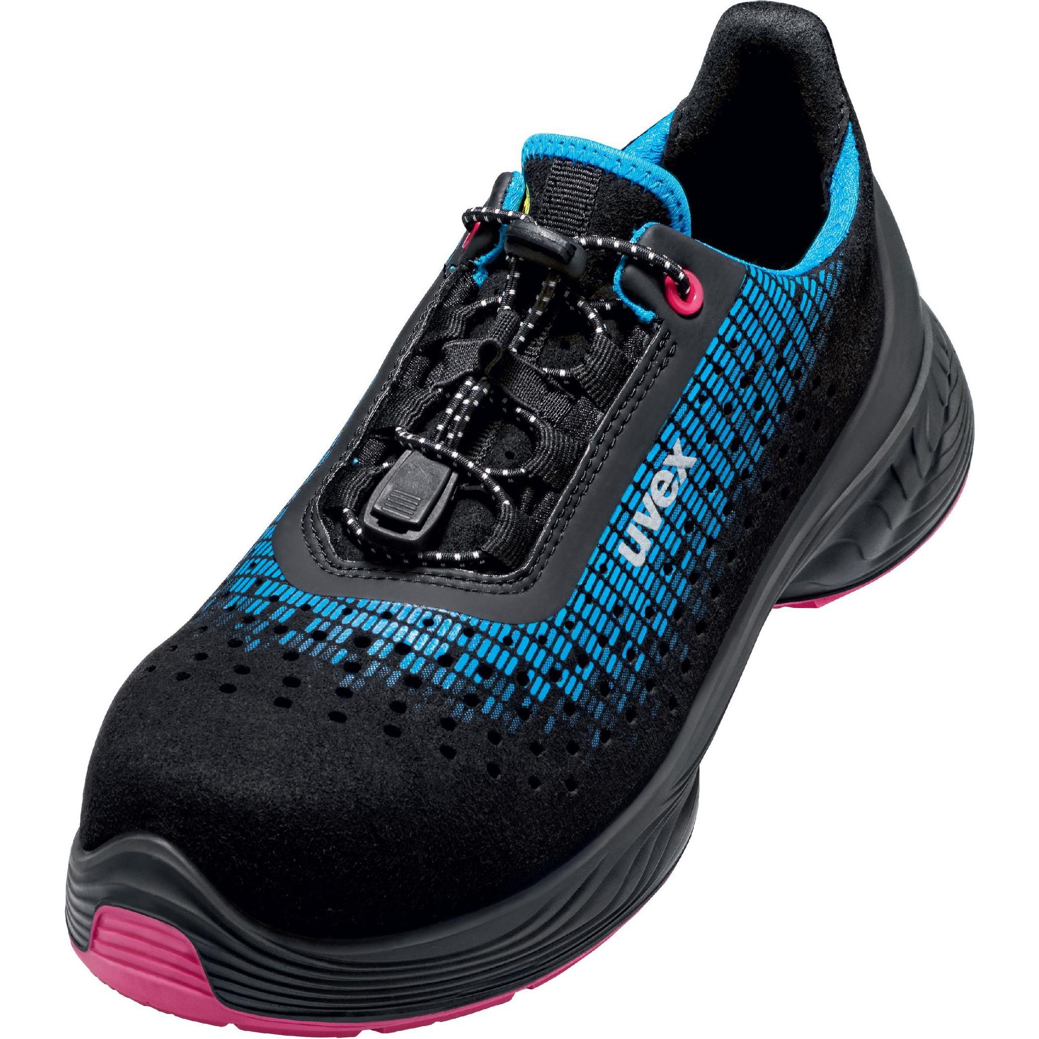 Uvex Safety, Sicherheitsschuhe, 6826843 Sicherheitshalbschuh S1 Schuhgrösse (EU): 43 Schwarz, Blau, Pink 1 Paar (S1, 43)