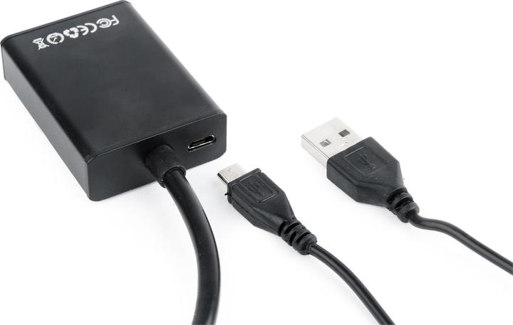Actual product image Gembird A-VGA-HDMI-01 HDMI 19 pin Black Cable interface/adapter (HDMI, VGA, 15 cm)