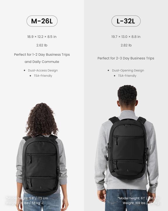 Produktbild tomtoc UrbanEX-T77 Laptop Backpack, 32L, black (32 l)