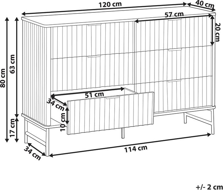 Image du produit Beliani Glastonbury (120 x 40 x 80 cm)