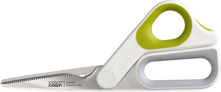 Joseph Joseph PowerGrip kitchen scissors, white/green, 22.4x9.1x1.8cm (22.40 cm)