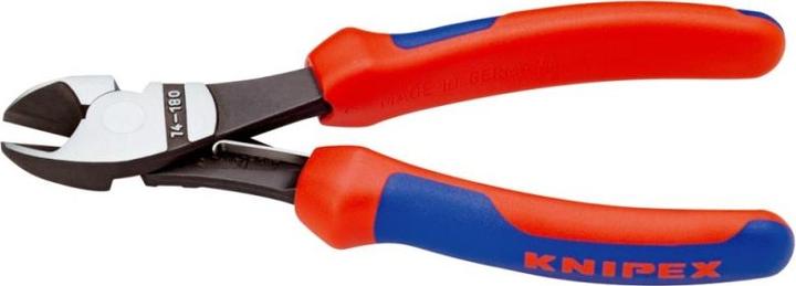 Productafbeelding Knipex Krachtige diagonaalscharen DIN ISO 5749 L.180mm recht w.schuine kant en openingsveer zwart atram. (180 mm)
