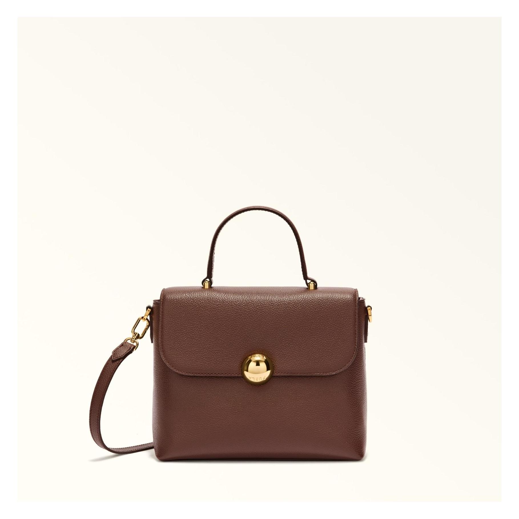 Furla, Damen, Handtasche, Vitello Night Moonlight Top Handle Bag, Braun