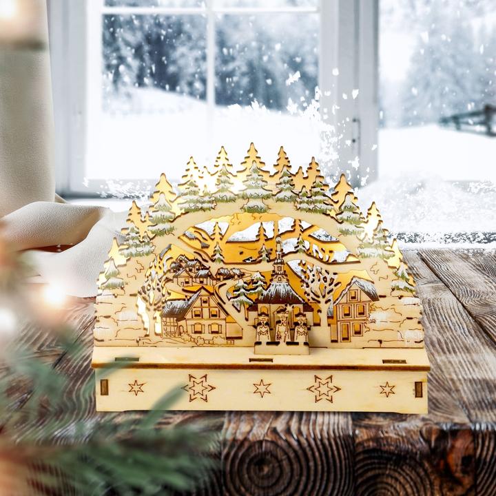 Produktbild HTI-Living LED Schwibbogen Dorf im Tannenwald