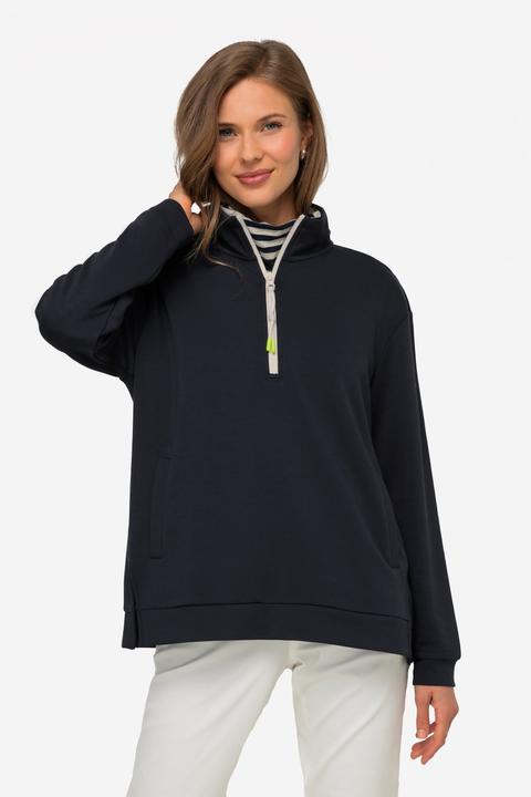 Produktbild Laurasøn Sweatshirt, Troyerkragen, Langarm, Seitenschlitze (M)