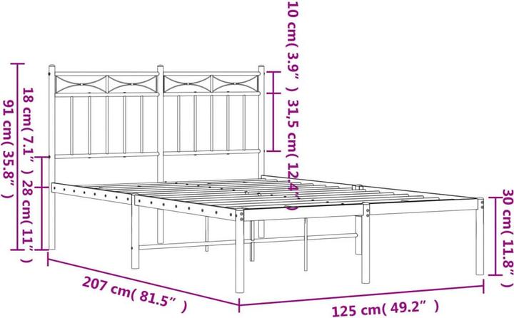 Image du produit vidaXL Bettgestell (120 x 200 cm)