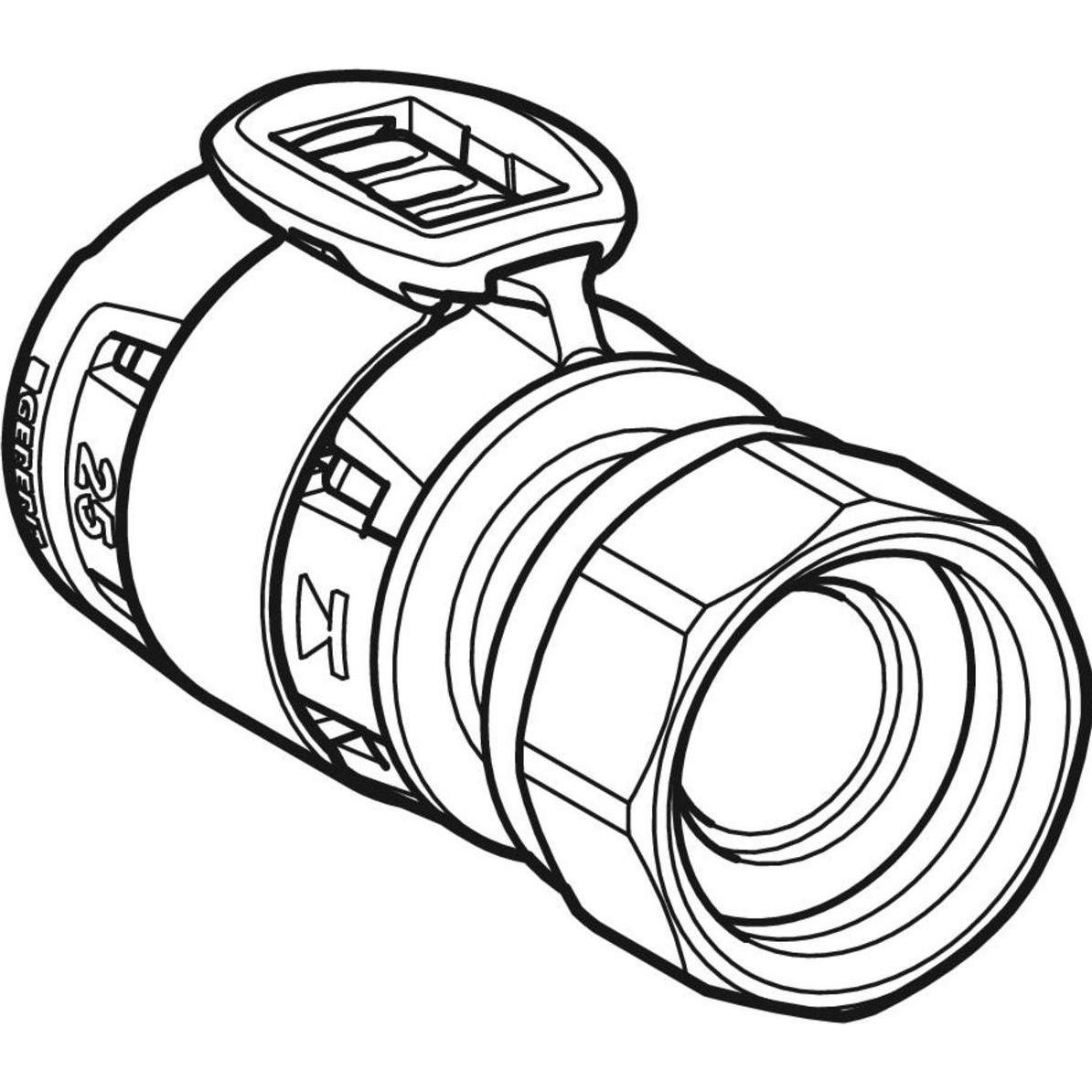 Thumbnail - Geberit, Rohrverbindungstechnik, FlowFit bergang 40 mm x 1 1/4" mit berwurfmutter 620624001
