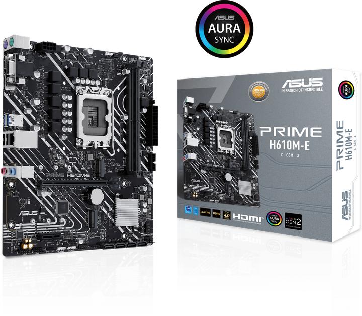 Actual product image ASUS PRIME H610M-E-CSM (LGA 1700, Intel H610, mATX)