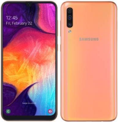 Produktbild Samsung Galaxy A50 EU-Version (128 GB, Coral, 6.40", Hybrid Dual SIM, 25 Mpx, 4G)