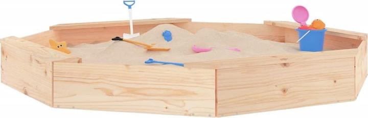 Actual product image vidaXL Sandkasten mit Sitzen Achteck Massivholz Kiefer,Material