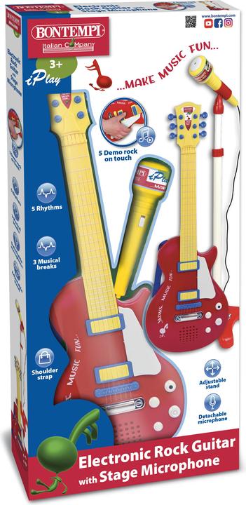 Immagine prodotto Bontempi Chitarra rock con amplificatore per microfono da supporto (Multilingue)