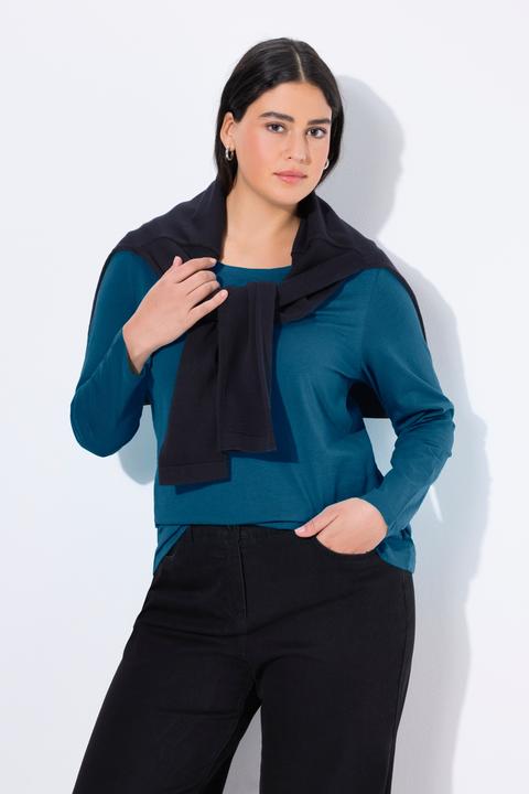Produktbild Ulla Popken Shirt, Slim, Rundhalsausschnitt, Langarm (62)