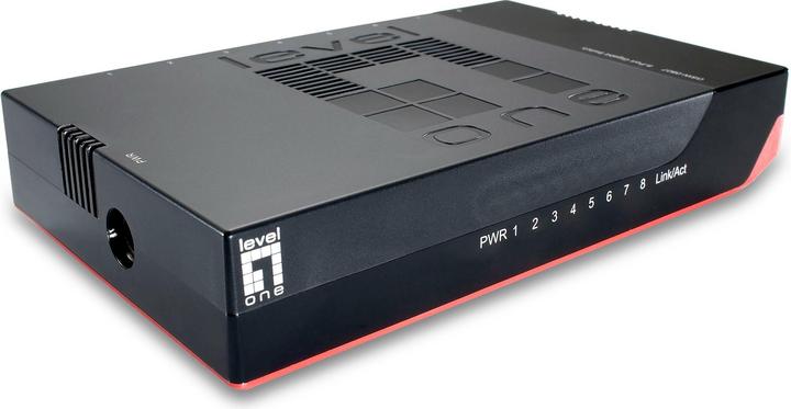 Actual product image LevelOne GSW-0807 8-Port Gigabit Ethernet Switch 1000Mb/s, Full Duplex, 10/100 Mb/s, Full/Half Duplex (8 ports)
