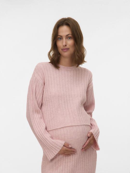 Immagine prodotto Mamalicious Verkürzt Rundhals Gerippte Ärmelbündchen Tief angesetzte Schulter Pullover Strickpullover (L)