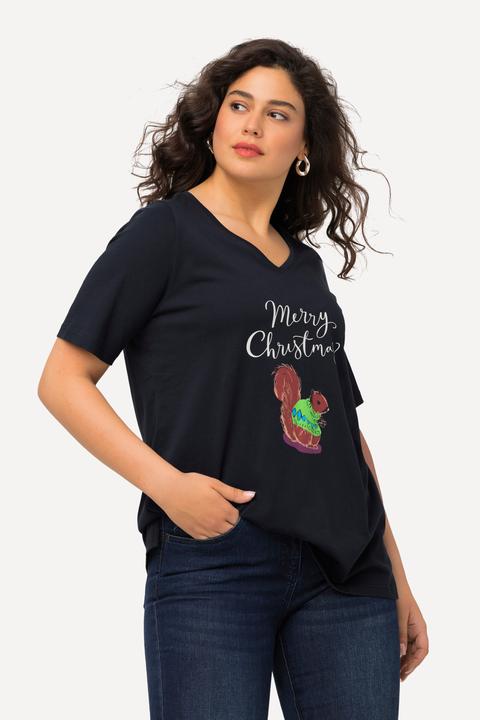 Actual product image Ulla Popken Merry Christmas Squirrel Tee (50, 52)