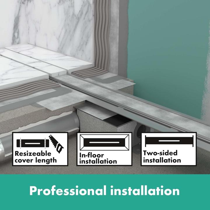 Produktbild hansgrohe RainDrain Rock Fertigset Duschrinne (600 mm)