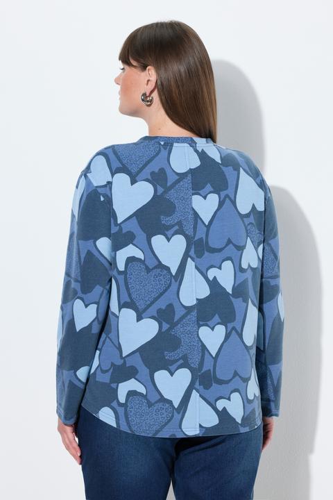 Produktbild Ulla Popken Sweatshirt, Herzen, A-Linie, V-Ausschnitt, Langarm (46, 48)