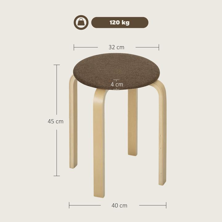 Actual product image Homcom Hocker Holzwerkstoff, Polyester Braun