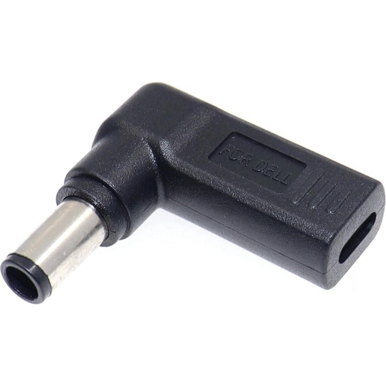 PowerGuard USB-C to Dell 7.4 x 5mm Notebook PD Charger Adapter 65W 19.5V (65 W), Notebook Netzteil, Schwarz