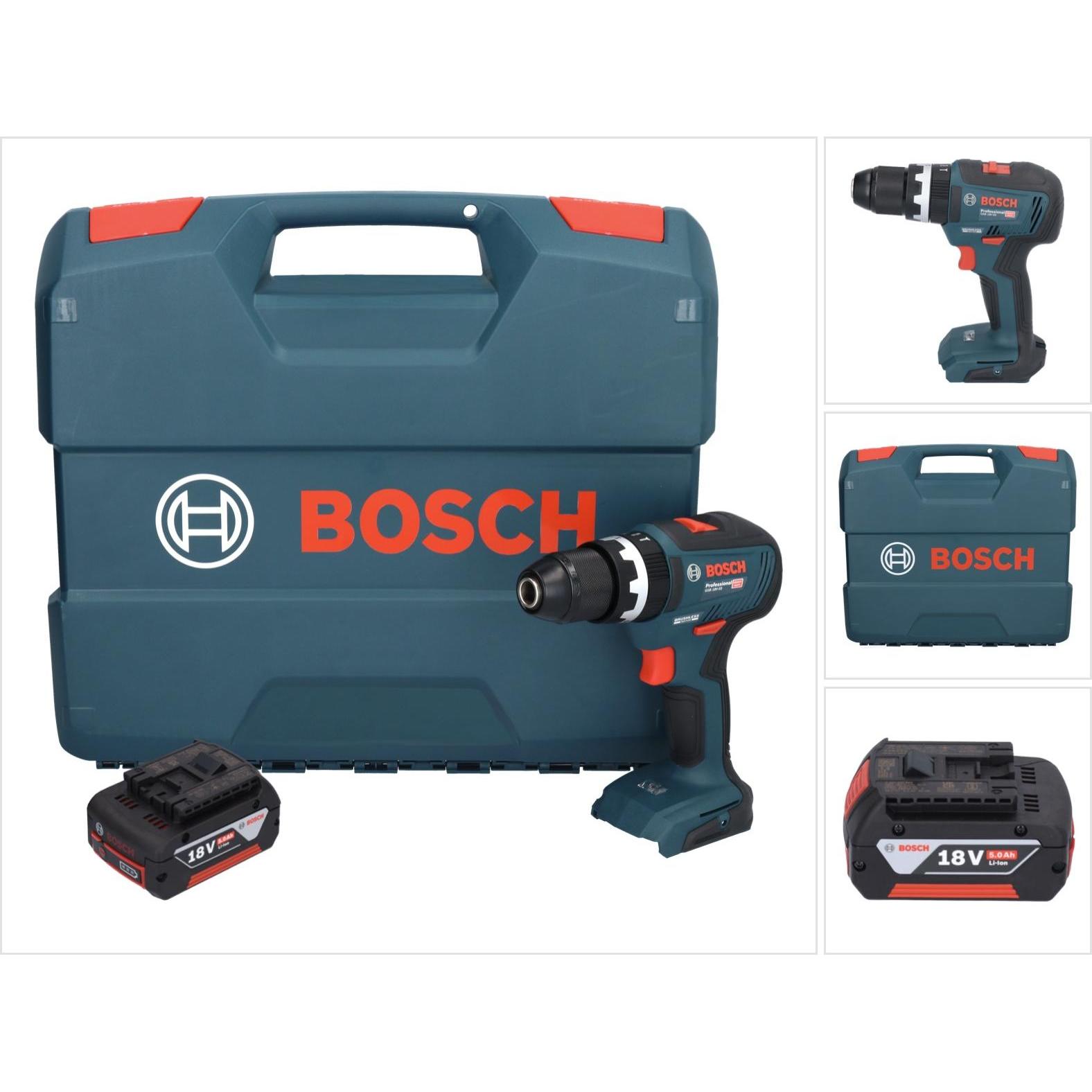 Bosch Professional, Bohrmaschine + Akkuschrauber, Bosch GSB 18V-55 Professional Akku Schlagbohrschrauber 18 V 55 Nm Brus...