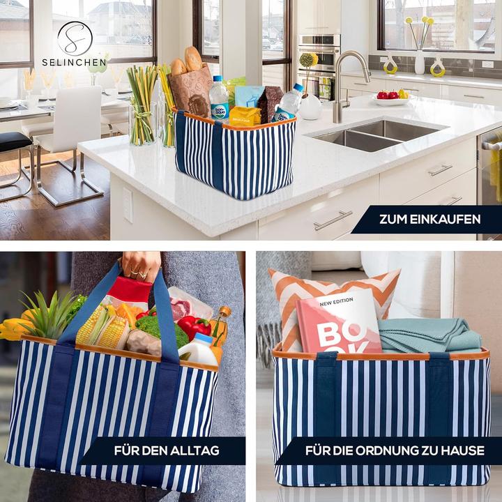 Produktbild Selinchen Premium Einkaufskorb Blau Weiss