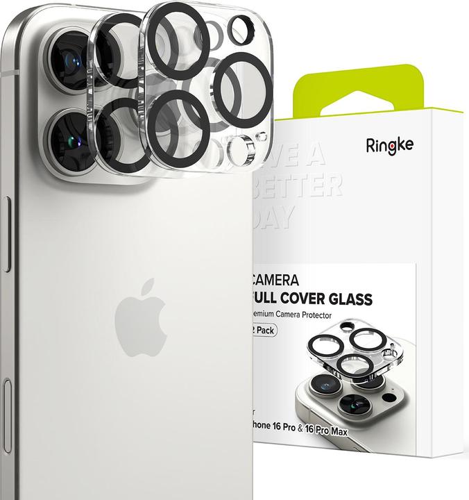 Actual product image Ringke Camera Protector Glass (2 pcs., Apple iPhone 16 Pro, Apple iPhone 16 Pro Max)