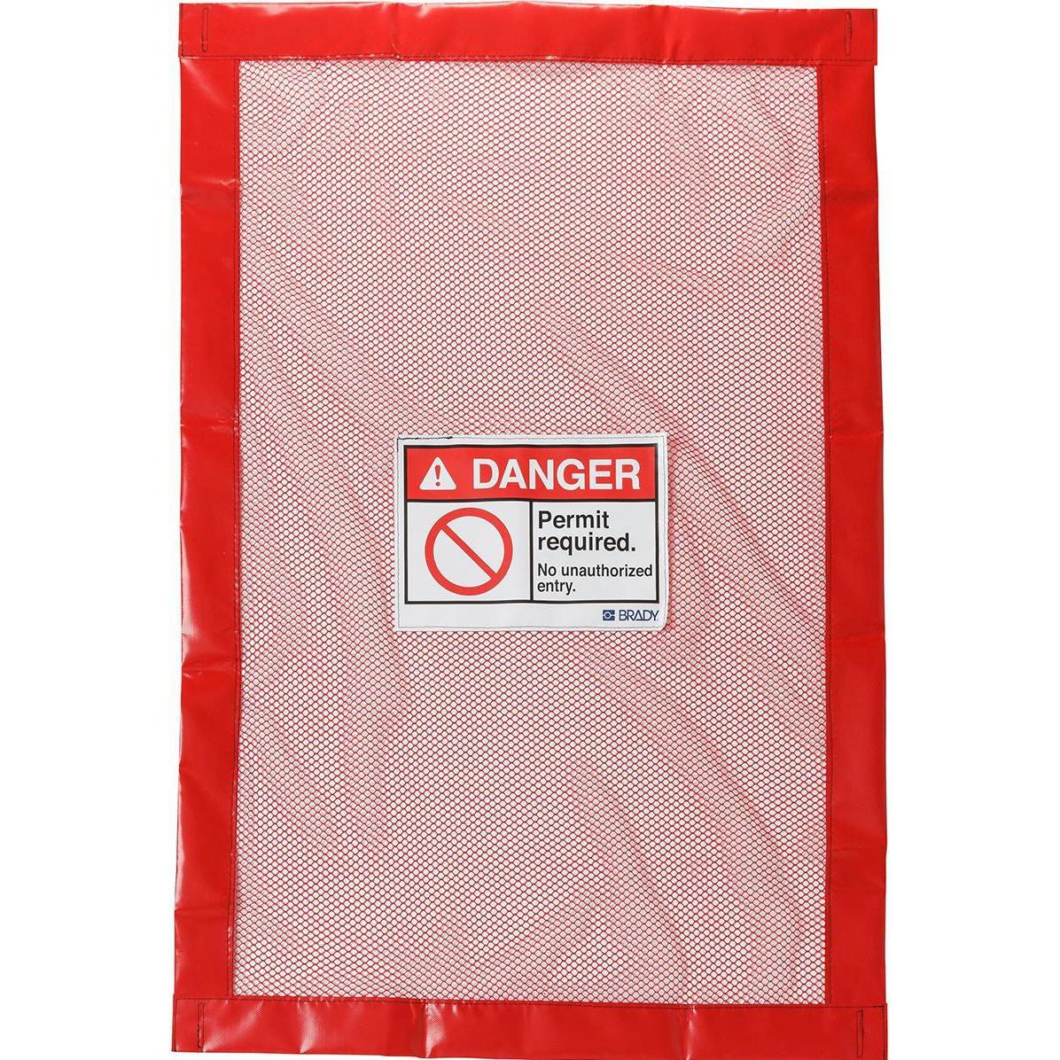 Thumbnail - Brady, Etiketten, Verschliessbaren Schachtabdeckungen, PVC-beschichtetes Polyester, Rot, Genehmigung erforderli